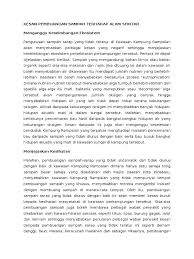 Limbah cair domestik, merupakan sisa buangan berupa cairan dari kegiatan rumah tangga. Faktor Pembuangan Sisa Domestik Di Kawasan Perumahan