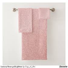 Black And Gold Bathroom Towel Set Luxury Rose Gold Glitter Bath Towel Set Zazzle Com In 2020 Gold Bathroom Decor Gold Bath Towels Glitter Room