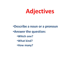 We did not find results for: Adjectives Describe A Noun Or A Pronoun Answer The Question Ppt Video Online Download
