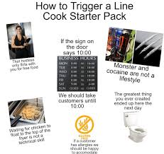 Guys who cook deserve unlimited gordon ramsay posted in r/meme by. How To Trigger A Line Cook Starter Pack R Starterpacks Starter Packs Know Your Meme