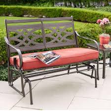 Hampton Bay Middletown Patio Glider With Chili Cushions D11200 G The Home Depot Patio Glider Patio Furniture Collection Patio