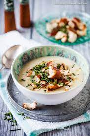 Kartoffelsuppe Mit Gewurzbutter Und Brezel Croutons Und Das Kochbuch Deine Kuche Kartoffelsuppe Rezepte Kartoffelsuppe Rezept