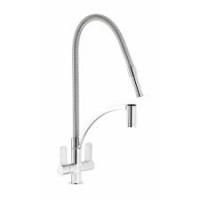 Used for washing up, washing hands and filling the kettle, it's vital they are reliable, easy to maintain and drip free. Abode Genio Dual Lever Kitchen Mixer Tap With Pull Out Spray At2071 Sinks Taps Com