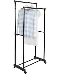 Each hang rail is height adjustable and includes two pull out end rods for extra hanging space. Buy Honey Can Do Rolling Double Bar Garment Rack Black Online In Italy 8870510289965088901 Epd 6781624358327943309