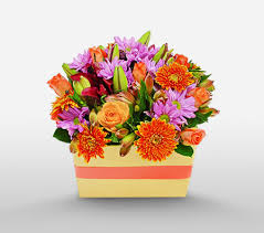 Patio conversation sets whether you are loafing or enjoying a netflix, our assortment of patio conversation sets fits the bill. Razzle Dazzle Orange Purple Mixed Flower In A Box International Flowers Online To Australia Flora2000