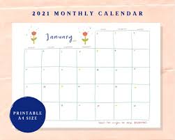 I have over 20 different free 2021 calendar options. Cute Minimal Printable 2021 Calendar Monthly Planner A4 Pdf Png Design Craft Others On Carousell