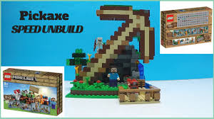 To make a pickaxe you need sticks. Lego Minecraft 21116 Inspiration Idea Speed Unbuild Minecraft Pickaxe Youtube