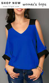 Any combination suites the best when. Royal Blue Cold Shoulder V Neck T Shirt Liligal Top Blouse Shirts Tshirt Royal Blue Shirt Outfit Royal Blue Shirts Blue Shirt Outfits
