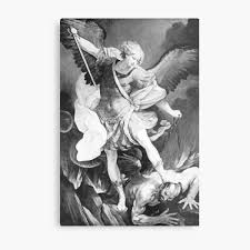En las escrituras de las religiones abrahámicas, el arcángel. St Michael The Archangel San Miguel Arcangel Guido Reni Metal Print By Neteor Redbubble