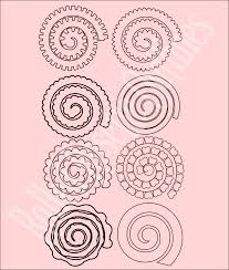 Rolled Rosette Flower Templates Felt Flower Template Rolled Paper Flowers Flower Template