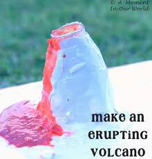 Add everything except the vinegar to the water bottle. Make An Erupting Volcano A Moment In Our World