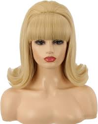 QACCF Blonde Beehive Wig 70s Pinup Pelucas 60s Beehive Style Vintage Look  Halloween Costume Women Wig wtih Bang (Blonde): Buy Online at Best Price in  UAE