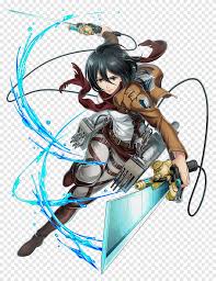 Eren is so motivated by her acts that he stands up to the titan, desperately punches it and unintentionally activates the founder titan's power. Mikasa Ackerman Eren Yeager Attack On Titan White Cat Project Character Anime Cartoon Fictional Character Png Pngegg