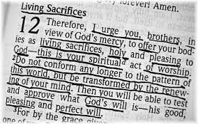 Cross Connections, Inc. - Romans 12: 1-2; Therefore, I urge you, brothers,  in view of God&#39;s mercy, to offer your bodies as living sacrifices, holy and  pleasing to God - this is