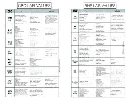 Normal Lab Values Chart Nursing Bmp Work Lab Values