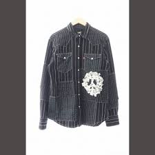 Denim Tears x Levi's Peace Patchwork Western Shirt Long Sleeve M Black Used  54a9