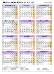 Kalender ini mulai banyak dicari pada penghujung tahun, biasanya digunakan. Akademischer Kalender 2021 2022 Als Pdf Vorlagen