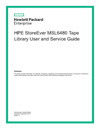 Looks like hpux directory server is a clone of red hat directory server. Hpe Storeever Msl6480 Tape Library User And Service Guide Manualzz