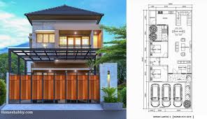 Itulah contoh desain rumah minimalis 2 lantai type 150 yang dapat kami tampilkan, admin berharap blog mengenai koleksi desain tempat tinggal dapat menambah. Desain Dan Denah Rumah Lantai 2 Dengan Luas Lahan 8 X 18 M Konsep Modern Yang Elegan Homeshabby Com Design Home Plans Home Decorating And Interior Design
