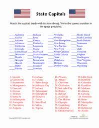 50 states and capitals quiz. 50 States And Capitals Quiz Worksheet Education Com