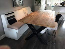 industriele of scandiavische sfeer voor ogen een stoere tafel luchtige stoelen en een hele strakke eetbank eetkamer met bank eettafel bank interieur
