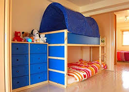 Kao Mart Bed Canopy Tent Blue Fits The Bed Both In A Low And A High Position A Bed Canopy Gives Privacy And Creates A Bed Tent Ikea Kura Bed Blue