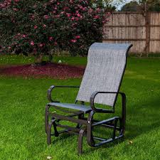 Amazon Com Sunlife Outdoor Garden Rocking Chair Steel Frame Patio Rocker Gliders Gray Garden Out Patio Glider Garden Rocking Chair Glider Rocking Chair