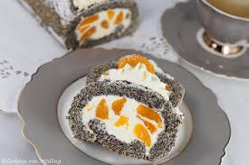 Mohnroulade Mit Mandarinencreme Gudrun Von Modling Kuchen Rezepte Einfach Kuchen Und Torten Rezepte Kuchen Und Torten