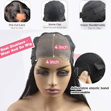 Amazon.com : Tongce Wear and Go Glueless Wigs Human Hair Pre Plucked Pre  Cut 4X4 HD Lace Closure Wigs Human Hair Body Wave Lace Front Wigs Human  Hair 3 Seconds to Wear