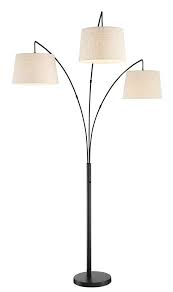 Kira Home Akira 78 5 Modern 3 Light Arc Floor Lamp With 4 Way Switch Oatmeal Shades Oil Rubbed Bronze Fini Modern Arc Floor Lamp Arc Floor Lamps Floor Lamp