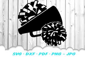 Silhouettes of cheerleaders in retro style. Cheerleader Cheer Megaphone Poms Svg Dxf Cut Files 408501 Svgs Design Bundles