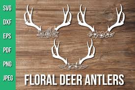 Place the saw three inches behind the base and make a vertical cut. Floral Deer Antlers Svg Cut File Flower Line Art Bundle 1251623 Cut Files Design Bundles