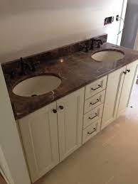 In addition, it is also with very good price too.welcome designers and this brown marble bathroom sink in simple shape too. Brown Marble Countertop On White Vanity With Double Sink For Bathroom Furniture Wit Marble Countertops Granite Bathroom Countertops Cultured Marble Countertops