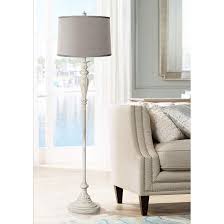 Platinum Gray Shade Vintage Chic Antique White Floor Lamp 17k23 Lamps Plus With Images White Floor Lamp Shabby Chic Floor Lamp Floor Lamp Styles
