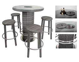 Mit der riesigen vielfalt der stelltische können allenfalls beistelltische mithalten. 5tlg Garten Bar Set Glas Stehtisch Hocker Tisch Stuhl Stuhle Rattan Optik Grau Ebay