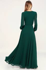 My Whole Heart Emerald Green Long Sleeve Wrap Dress Long Sleeve Dress Formal Emerald Green Dress Long Long Green Dress