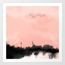 Future Cities Art Print By Jules Tillman Pink Abstract Art Abstract Pink Abstract Painting