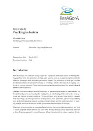 No one likes writing them, and recruiters just skim them. Pdf Case Study Fracking In Austria