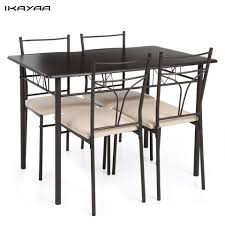 ikayaa dining table set 4 chairs modern