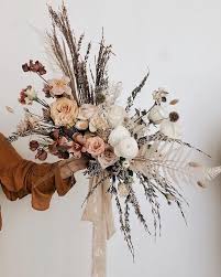 Freshly picked wildflowers in centerpieces, bouquets and even your hair add a rustic, summery element; Awesome Boho Bouquet Dried Fall Wedding The Bouquet I Created For Our Shoot Floral Bridal Bouquet Fall Flower Bouquet Wedding Boho Wedding Flowers
