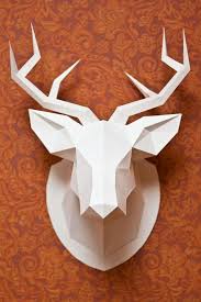 2d Deer Head Template With Manual On English Tete De Cerf Origami Bricolage Et Loisirs Creatifs Et Dessin De Papier