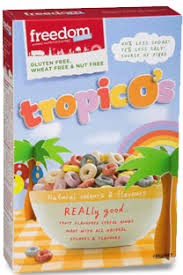 Everyone gets this mixed up with another rainbow colored, fun spelled cereal. Freedom Foods Tropic O S Cereal A K A Gluten Allergen And Synthetic Dye Free Fruit Loops With A Giveaway Adventures Of A Gluten Free Mom