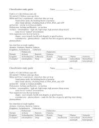 Classification Study Guide Name ______ Date ______ Earth Is 4 5