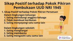 Pikiran negatif dan kritik terhadap diri kadang dapat mengganggu. Sikap Positif Pokok Pikiran Uud 1945 Kel 8 Youtube