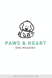 Heart Dog Walking Logo Custom Pre Made Logo Design Pet Etsy Dog Walking Logo Dog Logo Design Pet Logo Design