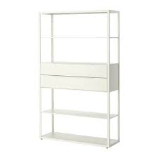 Fjalkinge White Shelving Unit With Drawers 118x35x193 Cm Order Here Ikea Shelving Ikea Shelves