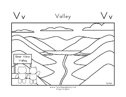 This letter v coloring page has a large picture of a volcano to color along with a capital and lowercase letter v. Learn The Letter V With Fluffy And Ivy