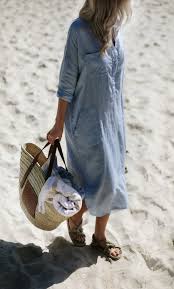 Linen Shirt Dress Seaside Tones Long Linen Dresses Linen Beach Dress Linen Shirt Dress
