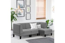 This fancy chaise lounge will be a great touch of classic elegance to your bedroom or living room space. Artiss Sectional Sofa Set Corner Lounge 4 Seater Modular Couch Chaise Chair Suite Fabric Light Grey Kogan Com