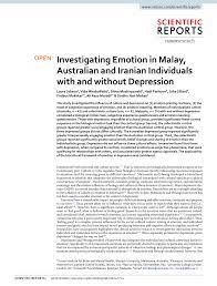 Maybe you would like to learn more about one of these? Pdf Investigating Emotion In Malay Australian And Iranian Individuals With And Without Depression